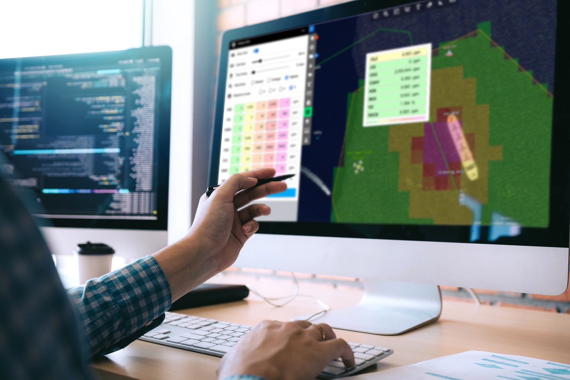 Operator studying sensor data integrated and visualized through Shift’s Coastal Intelligence Management System (CiMS) software.